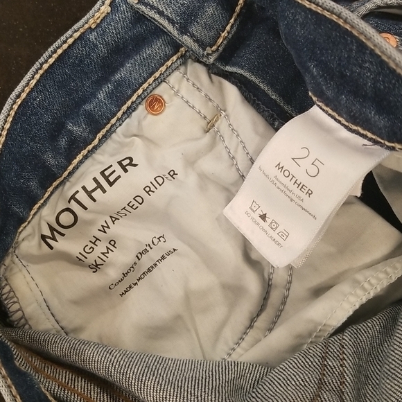 💕MOTHER SUPERIOR💕 High Waisted Rider Skimp Jeans ~ Cowboys Don't Cry 25 NWOT - Picture 15 of 16